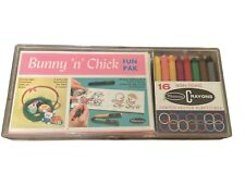 Whitman Vintage Coloring Toy Kit Easter Theme Bunny N Chick Set picture
