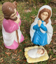 28” Vintage Blow Molds Joseph, Mary, Baby Jesus General Foam Plastics-No Lights picture