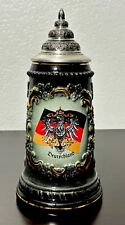 King German Beer Stein Handmade Hand Painted Deutschland Flag Lidded picture