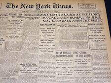 1915 JUNE 12 NEW YORK TIMES - NOTE SENT TO KAISER AT THE FRONT - NT 7700 picture