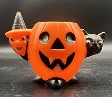 Vintage Rosbro Rosen hard plastic Halloween jack-o-lantern Candy Container picture