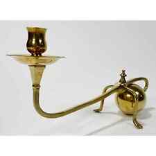 Pair Of Rolling Brass Ball Footed Candlestick Holder picture