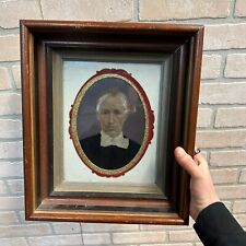 Antique c1880s Electrograph Tintype Portrait Photograph in Walnut Frame picture