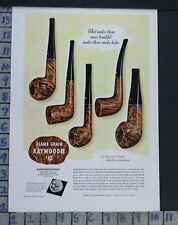 1940 KAYWOODIE TOBACCO PIPE SMOKE WOOD DEN LODGE CABIN VINTAGE ART AD  CB45 picture