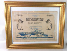 WW2 Era Plank Owner's Certificate Document USS Ticonderoga May 8, 1944 picture