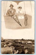Huron South Dakota SD Postcard RPPC Photo Hot Air Balloon Surreal Pennant 1912 picture