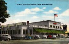 Fischer's Chicken Dinners Frankenmuth Restaurant MI Advertising Postcard 1950's picture