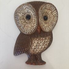 Vintage 1970s Foam Resin Owl Kitsch Wall Art Hanging Decor  picture