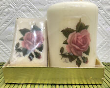 VTG Pink Rose Alda's Forever Vanilla Candle & French Milled Almond Soap Set NEW picture