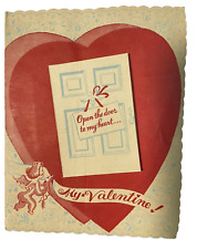 Vintage Valentine Picture Card 1945 Open Door to my Heart Alice Marie picture