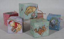 RARE MICHEL & CO. CLASSIC POOH SET OF 6 HANGING BLOCK ORNAMENT SET NEW IN BOX picture