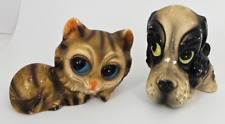 2 Vintage Norleans Big Eyed Tabby Cat & Hound Dog~Kitschy~MCM~Anthropomorphic~5