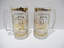 Vintage Culver Barware Statue of Liberty Stein Mugs 22K Gold 12 Oz USA Lot of 2 picture