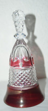 Vintage Ruby & Clear Cut Glass Crystal Dinner Bell picture