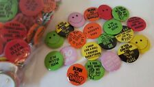 100 Pack Vintage Pinback Buttons Mixed Variety Bulk Lot picture