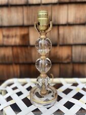 Vintage Solid Glass Ball And Gold Table Lamp MCM Works 12” Tall Customize Shade picture