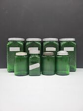 Owens Illinois - Ruff & Ready - Green Ribbed - Canister Set - 8 pc picture