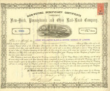New York Pennsylvania and Ohio Railroad Co. Non-Voting Beneficiary Certificate - picture
