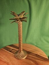 Brass Tree Candlestick Holder The Palm Tree Vintage 10 Inches Tall picture