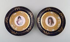 Two decorative plates in hand-painted porcelain with gold decoration. Ca 1900 picture