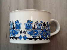 Vintage 1982 Vibrant Blue Birds & Flowers FTD Coffee Tea Soup Mug | FTDA picture