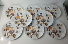 Vintage Rooster Dinner Plates Eight 10