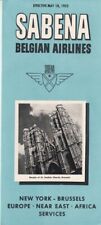 SABENA Belgian Airlines timetable 1953/05/18 regional for US picture