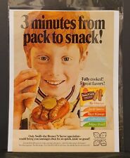 Swift's Premium Brown & Serve Sausage 3 Minutes Pack To Snack VTG Print Ad 1971 picture