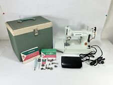 Vintage 1964 Singer 221K White Featherweight Electric Sewing Machine in Case picture