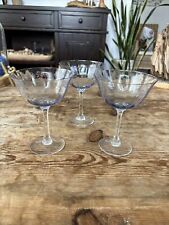 3 Vintage Lenox Sky Blossoms Crystal Champagne Glasses picture