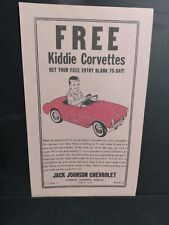 1960s Corvette Kiddie Car Adv Chevrolet Chevy London Ohio  8.5 By 14 In. picture