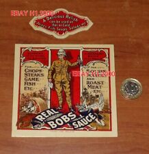 EXTREMELY  RARE ANTIQUE  REAL BOBS SAUCE  BOTTLE LABELS SET - WORLD WAR 1 ERA picture