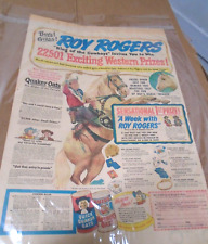 Roy  Rogers is big prize in 1948 Quaker Oats contest-color full pg newspaper ad picture