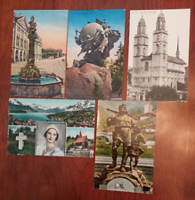 5 vintage postcards lot (early-mid 1900's); Europe Switzerland Bern Zurich picture