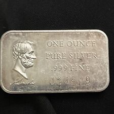 Vintage Lincoln One Ounce Oz Pure Silver .999 Fine B03 picture