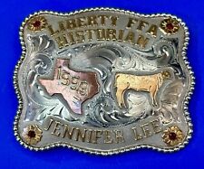 Liberty Texas FFA Historian Superior Trophies Nickel Silver Trophy belt buckle picture