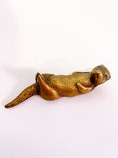 Vintage Brass Animal, Sea Otter Figurine, Coastal & Eclectic Decor, Paperweight picture
