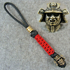 Handmade Paracord Knife Lanyard With Brass Warrior Beads / Keychains Pendant picture