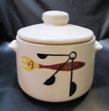 Vintage 1970's Bean Pot Crock Pottery Stoneware Soup Tureen MCM West Bend w Lid picture