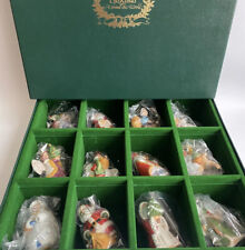 Franklin Mint Vintage 1988 Faces of Christmas Around World Ornaments Box of 12 picture