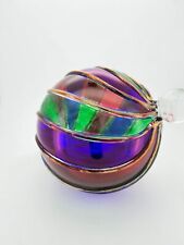 Egyptian Hand Blown Glass Ornament in rich Jewel Tones with Gold MADE IN EGYPT picture