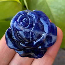 TOP  1PC Natural Sodalite Quartz flowers skull hand carved reiki Healing picture