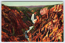 Old Vintage Antique Postcard Yellowstone National Park Grand Canyon Great Falls picture