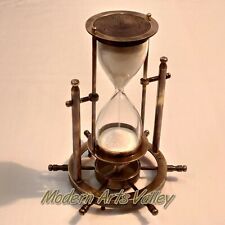 Antique Brass Revolving Sand Timer Base Wheel Compass Collectible Gift picture