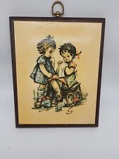 Hummel Style Print On Wood  Stapco NY 9”x11” picture