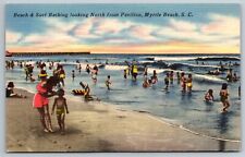 Myrtle Beach Pavilion South Carolina linen Postcard picture