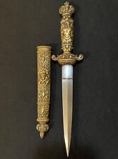 STUNNING ANTIQUE FIGURAL ROMANTIC DAGGER KNIFE -Old Sword Blade -GREEK MEDUSA picture