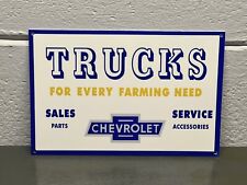 Chevrolet Trucks Thick Metal Sign Sales Service Parts Garage Gas Oil Diesel Car picture
