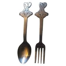 Vintage 1975 Warner Bros Bugs Bunny Childs Spoon & Fork Set Stainless Steel picture
