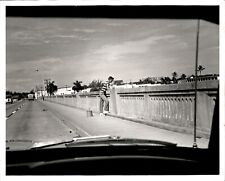 LG3 1960 Orig Photo FLAGLER BRIDGE BETWEEN PALM BEACHES IS DANGEROUS FOR FISHING picture